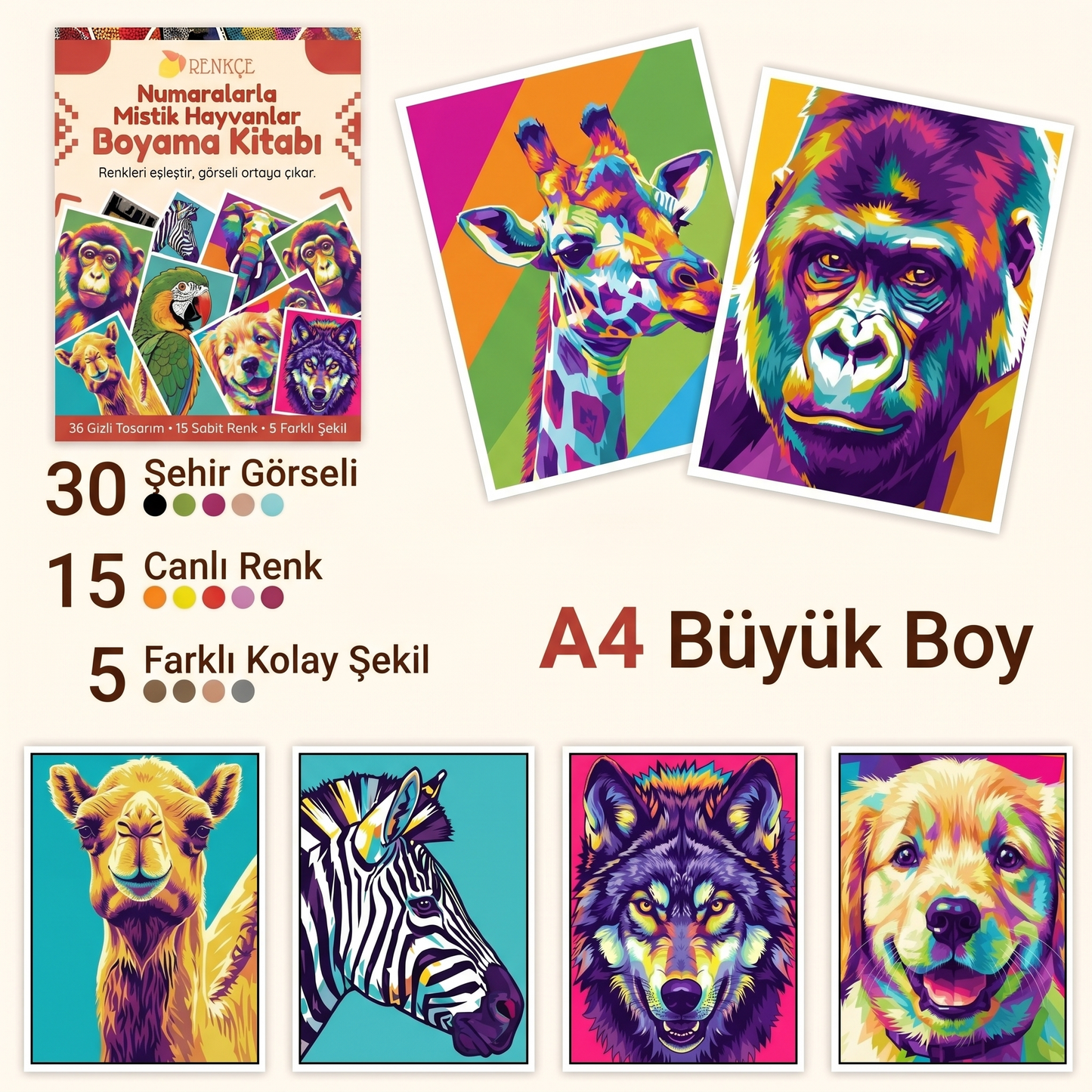 Renkçe - Numaralarla Boyama Kitabı
